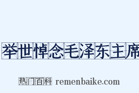举世悼念毛泽东主席是什么意思的图片